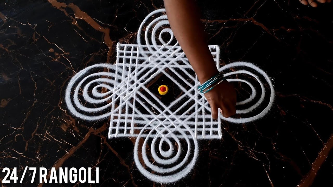 Beautiful Padikolam🌟 24/7 Rangoli 🌿 Traditional Rangoli 🌺 Amazing Freehand Muggulu🌺 Karthigai Deepam