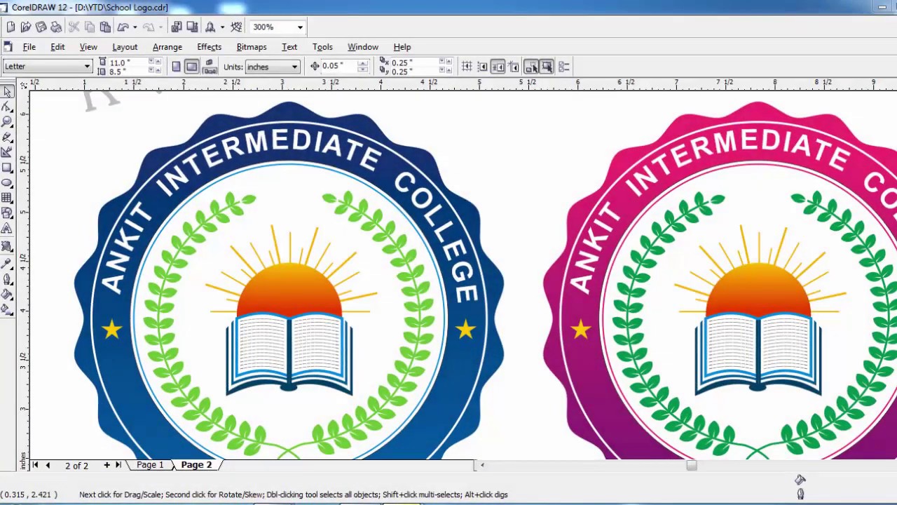 #148 | How to School Logo Design | Sun | Book | Leaf Design | Basic CorelDraw in Hindi