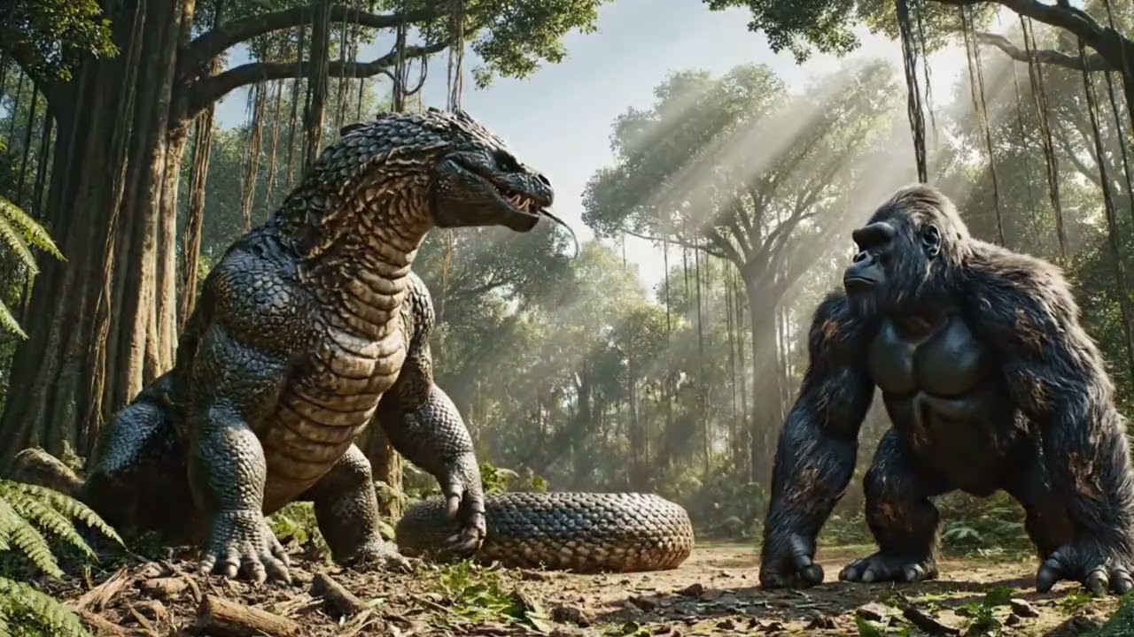 Kong kang vs titaniboa - ultimate gaint monster battle | cinematic 4k video fight | #kongvstitanoboa