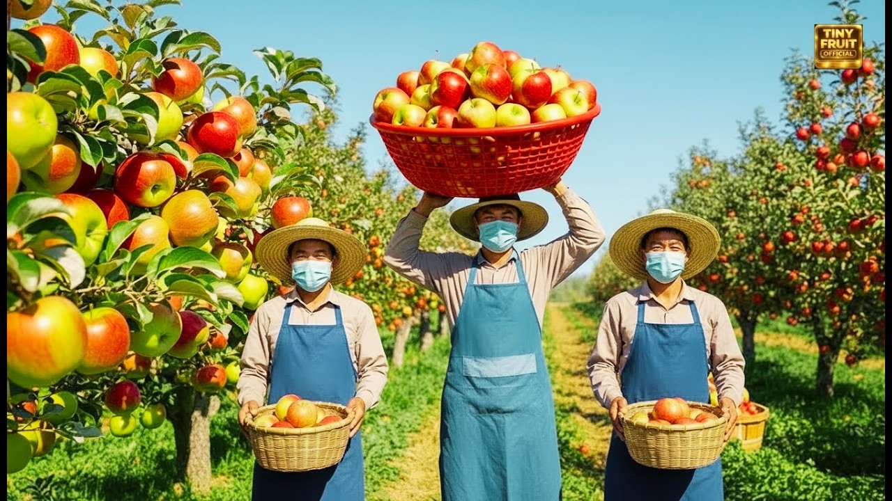 Apple Farming - Apple Harvesting & Apple Juice Prosessed in Factory 🍎 | Agriculture Technology