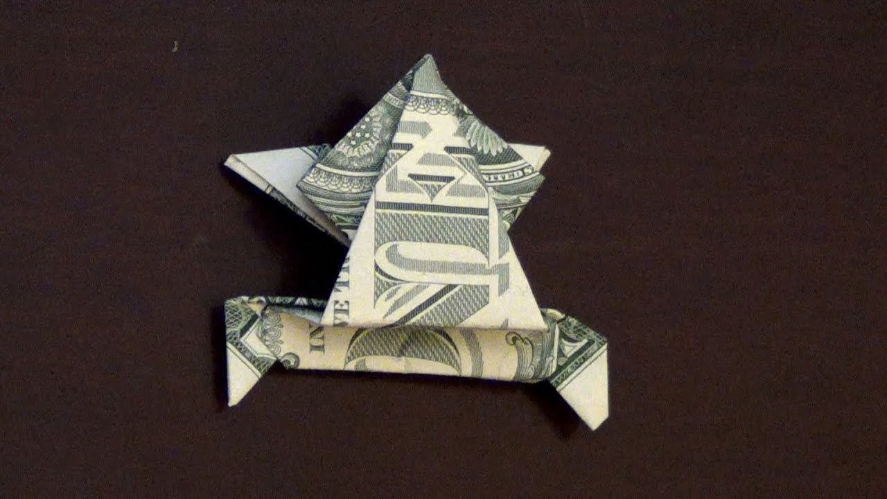 Dollar Origami Jumping Frog Tutorial - How to make a Dollar Frog