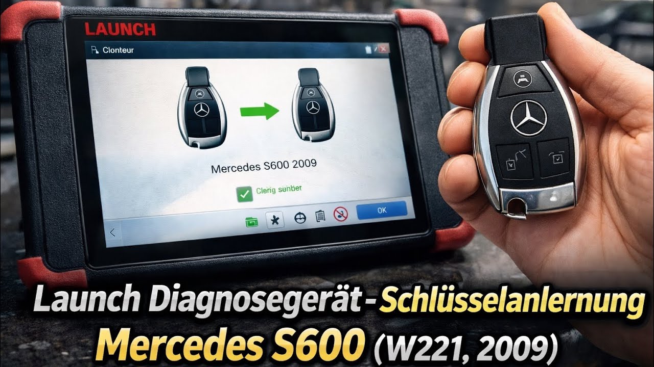 Wie kann man Schlüssel programmieren Mercedes s600 V12 🔧 LAUNCH EURO TAB 3