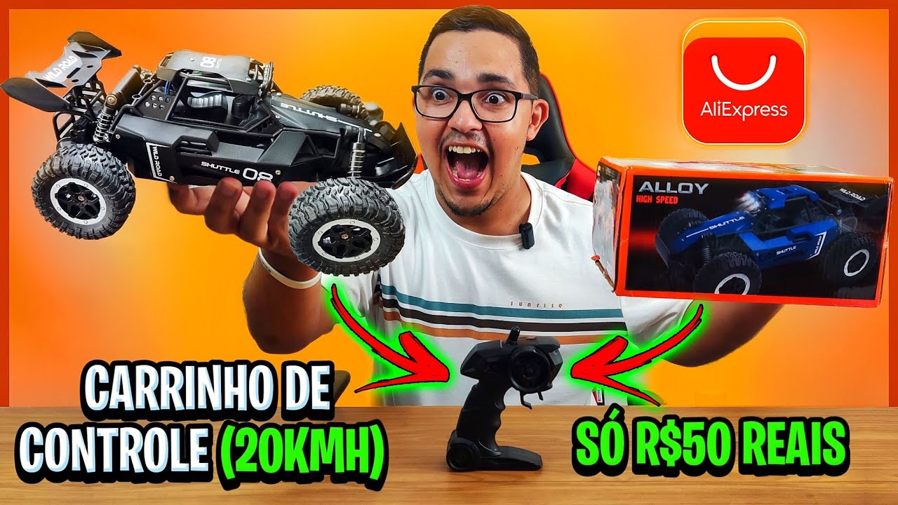 Carrinho de Controle Remoto 2.4GHz SUPER RÁPIDO 20 km/h! Vale a Pena por apenas R$50 no AliExpress?