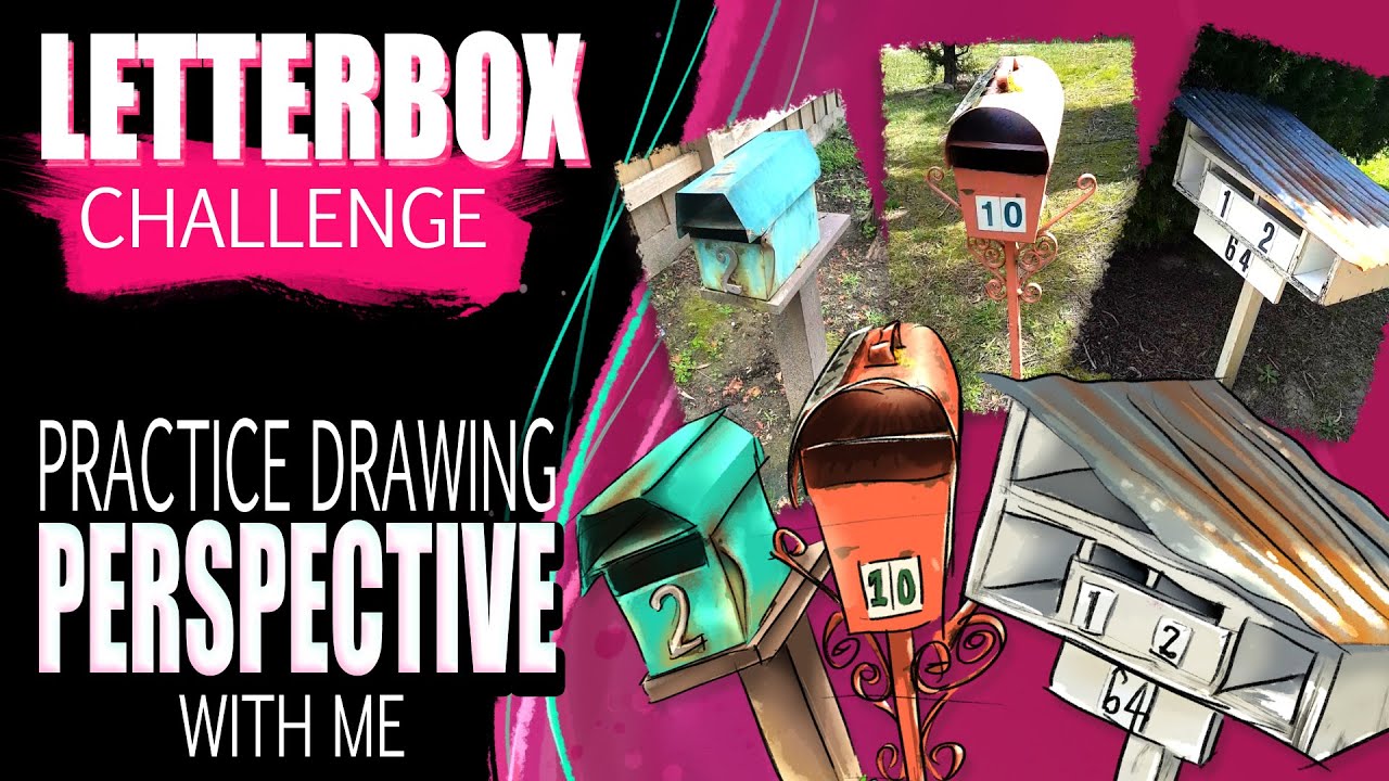 Practice drawing perspective here with this letterbox sketch challenge.
