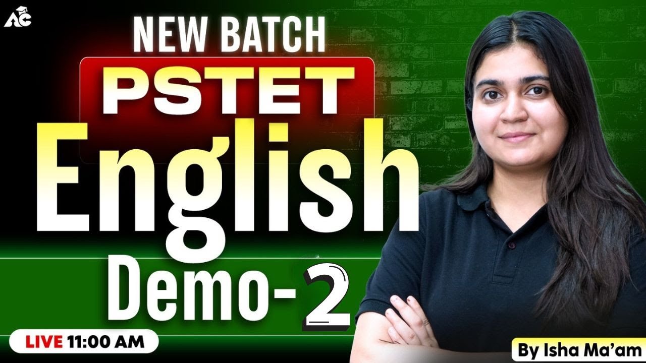PSTET English Demo Class 2 | New Batch | English for PSTET Exam | By Isha Ma&rsquo;am | Live 11 AM