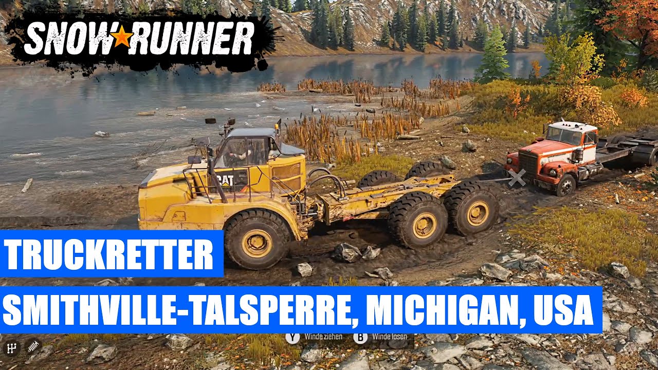 TRUCKRETTER - SMITHVILLE TALSPERRE, MICHIGAN ★ PC 21:9 ULTRA ★ SNOWRUNNER Gameplay Deutsch