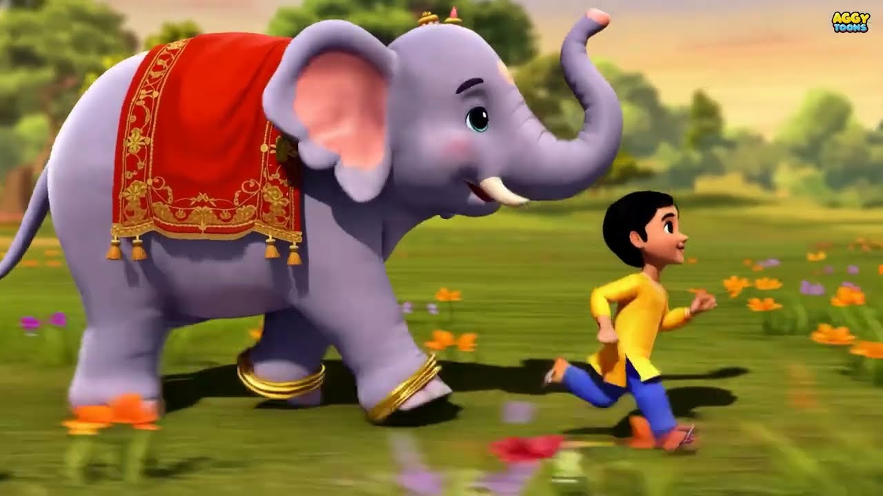 Hathi Raja Kahan Chale | Hindi Rhymes for Kids | हाथी राजा कहाँ चले  | Aggy Toons #hathiraja