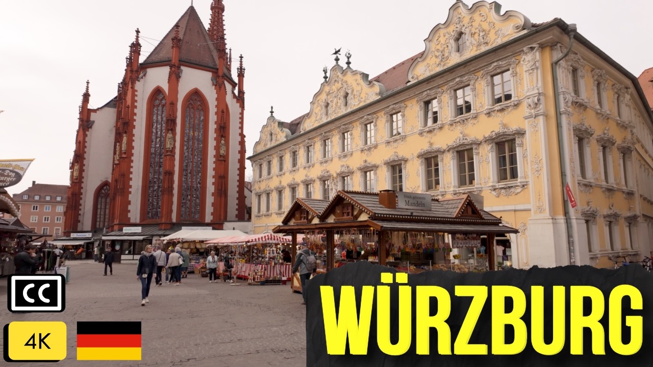Medieval Alleys of W&uuml;rzburg 4K | Secret Courtyards Silent Walking Tour Germany |&nbsp;4k Walking tour