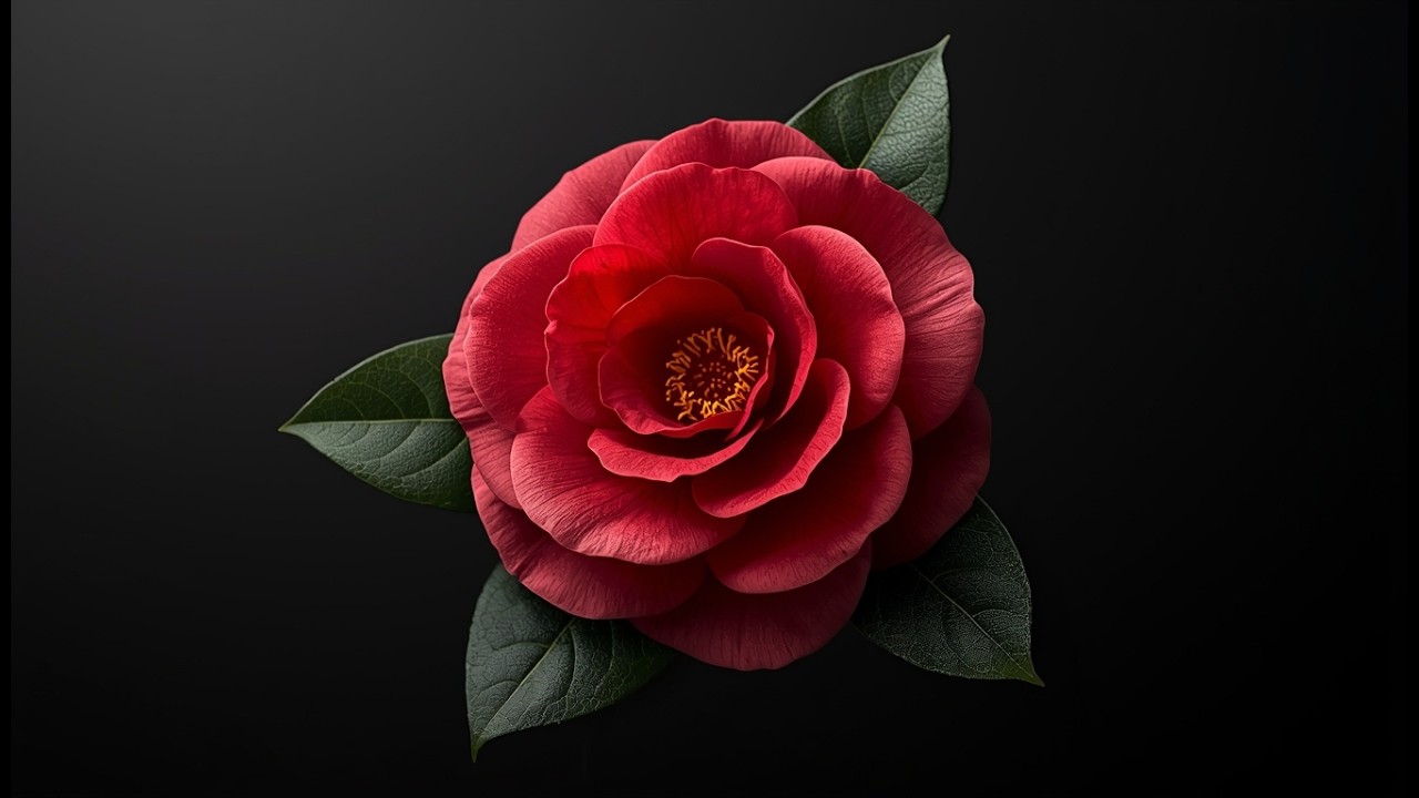 Elegant Red Flower Art Frame for TV 🌺 Dark Floral Ambient | 1 Hour Luxury Loop