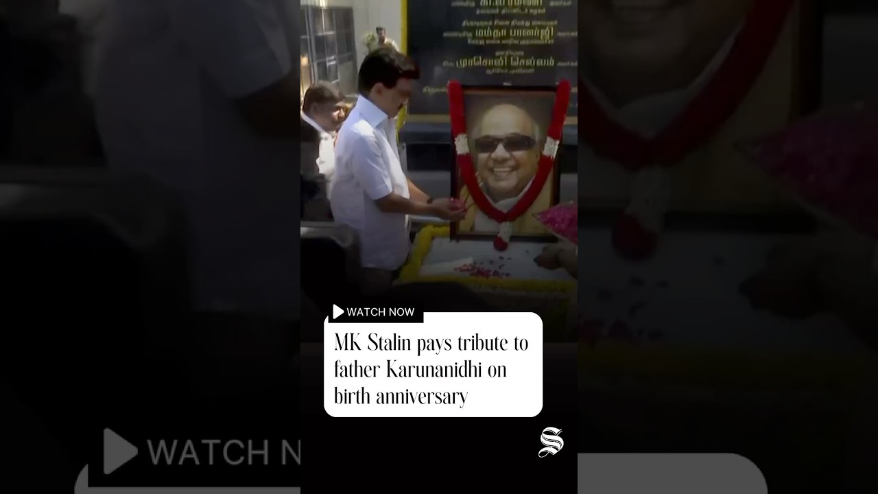 DMK President MK Stalin pays tribute to former TN CM & his father Karunanidhi on birth anniversary