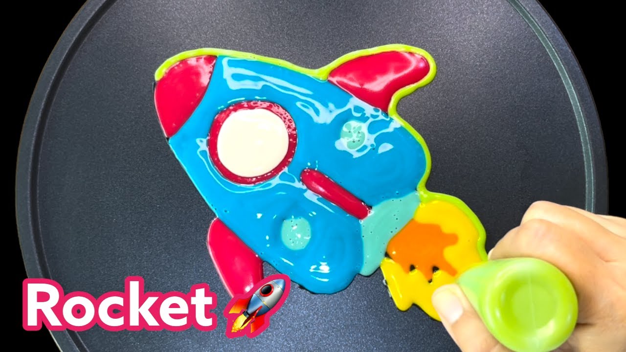 Rocket Pancake Art - Cartoon Drawing, Cute Pancakes @rainbowpancakeart