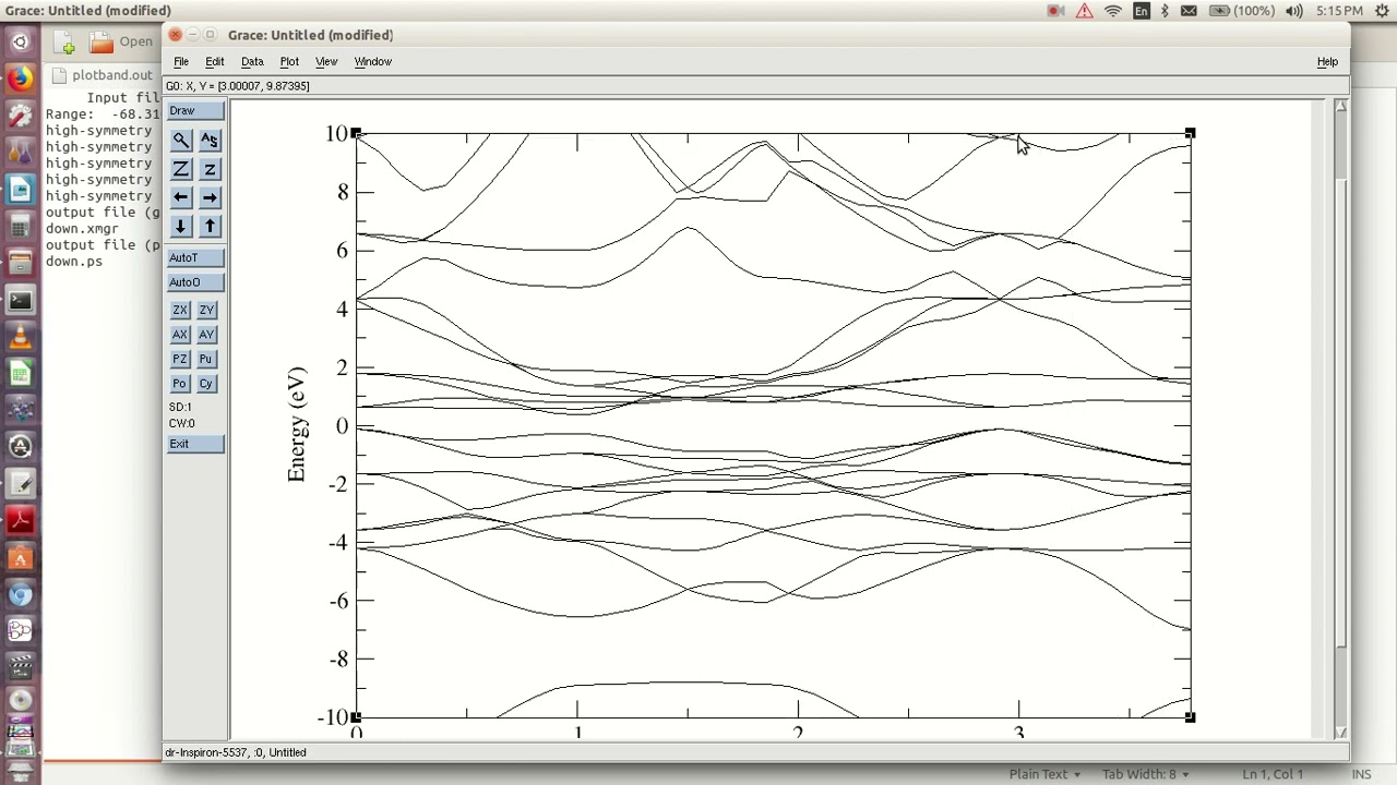 How to plot using XMGRACE (band structure) for beginners.
