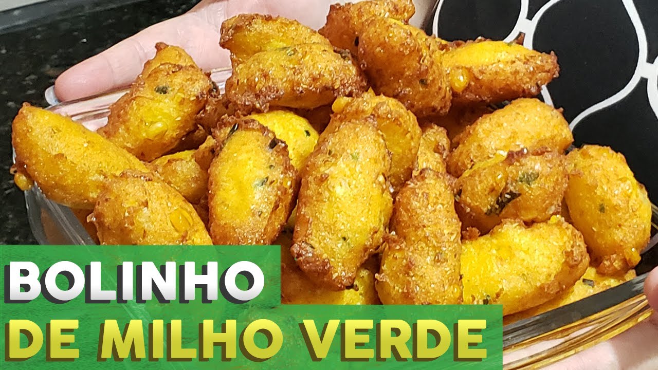 BOLINHO DE MILHO VERDE FRITO, FEITO NO LIQUIDIFICADOR