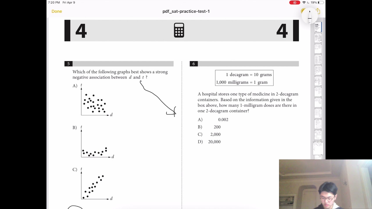 How to Ace the SAT: SAT Test #1 Math With Calculator #1-10 Explanation