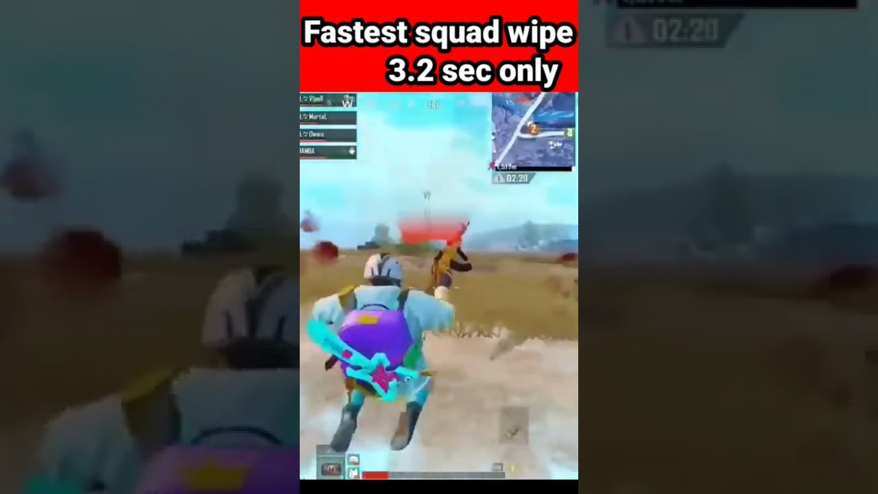 Fastest Squad Wipe 3.2 sec by mortal #pubgrecord #pubg