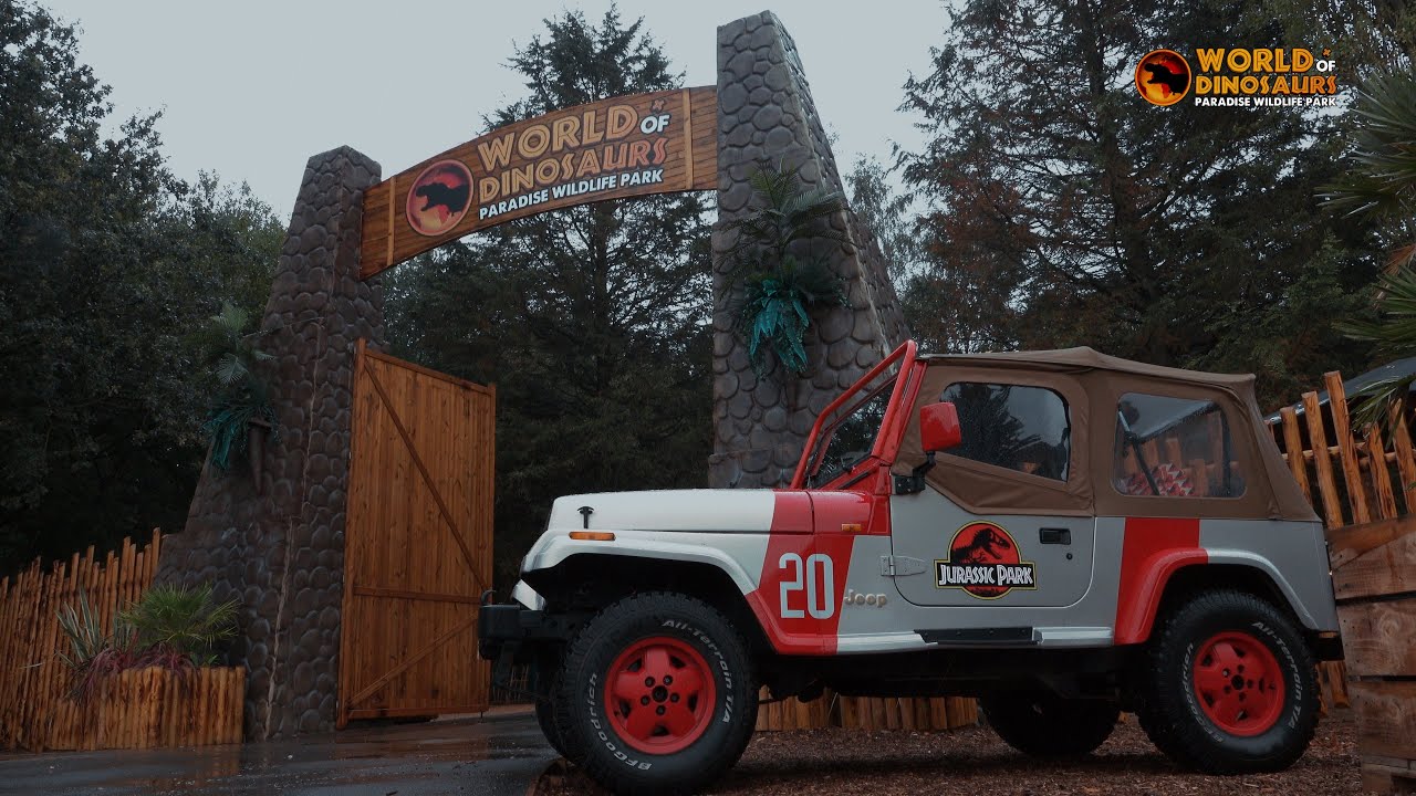 Jurassic Park Jeep Visits World of Dinosaurs | Paradise Wildlife Park