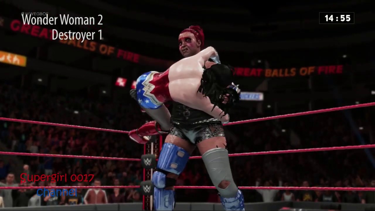 WWE 2K18 Wonder Woman vs Destroyer 30-minute Iron-man Match (superheroine vs villianess)