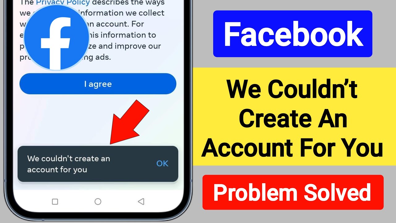 We couldn't create an account for you Facebook Problem | Fix We couldn't create an account for you