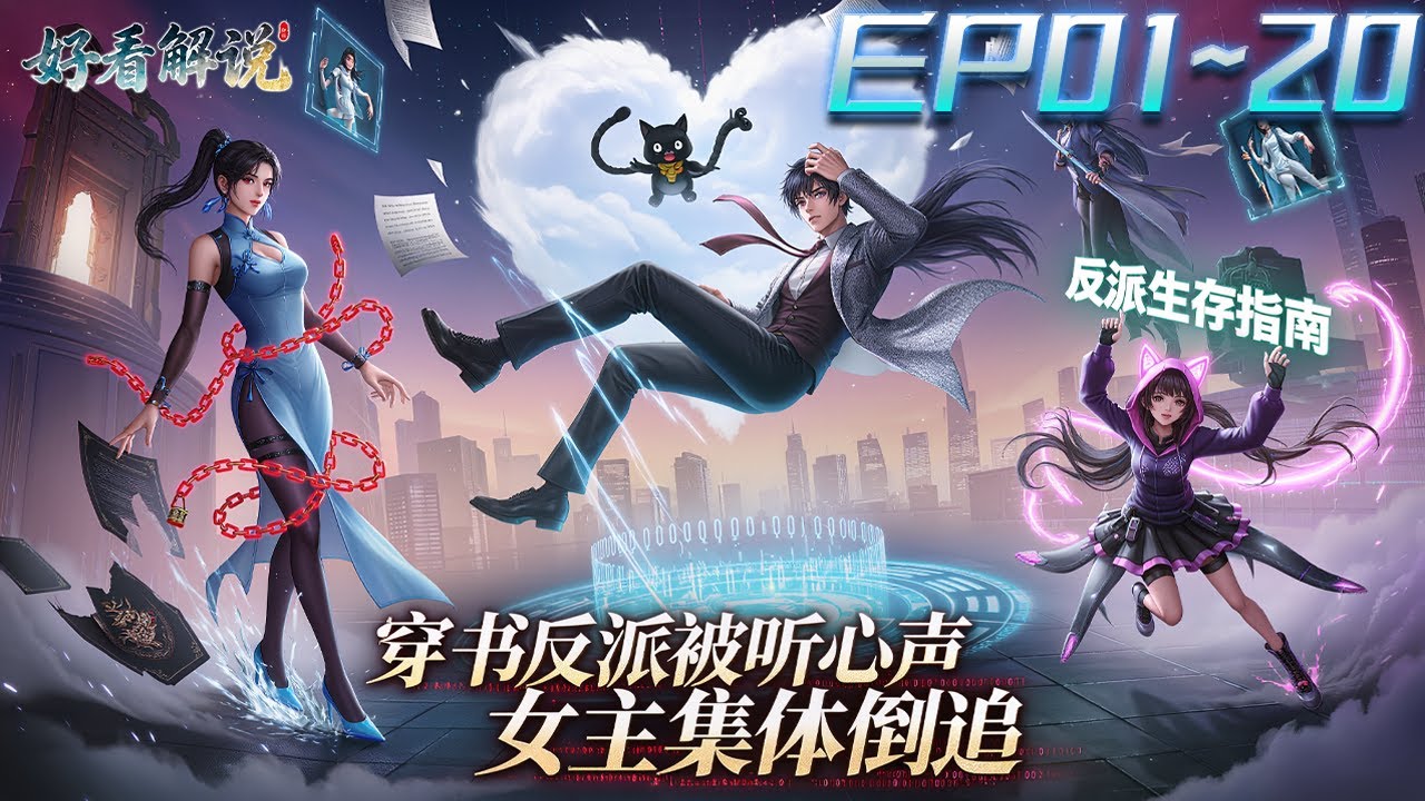 【真人解说AI漫画】《我一反派天命女主集体倒追》第01~20集丨穿成爽文反派，苏白轮回九世只想活到大结局！谁知天命女主集体倒贴，无奈干碎主角！#真人解说 #AI漫画 #ai #穿越 #系统