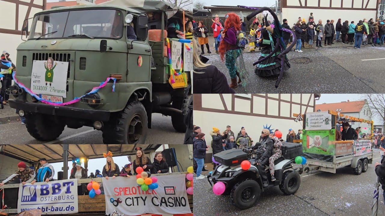 Karnevals-Umzug in Osterburg am 10.02.2024 um 11:11 Uhr / 4K