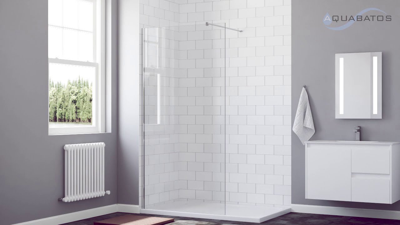 AQUABATOS Walk In Duschabtrennung Duschwand 10 mm Echtglas mit NANO-Beschichtung Montageanleitung