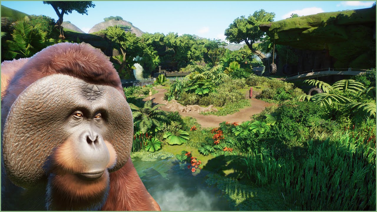 🦧Orangutan habitat in a valley with waterfalls | Conuco Zoo | Planet Zoo | speedbuild🥑