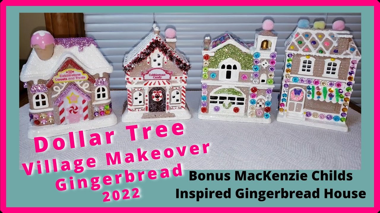 Имбирные пряники в стиле Dollar Tree Village Makeover 2022 — бонусный пряничный домик в стиле Mac...