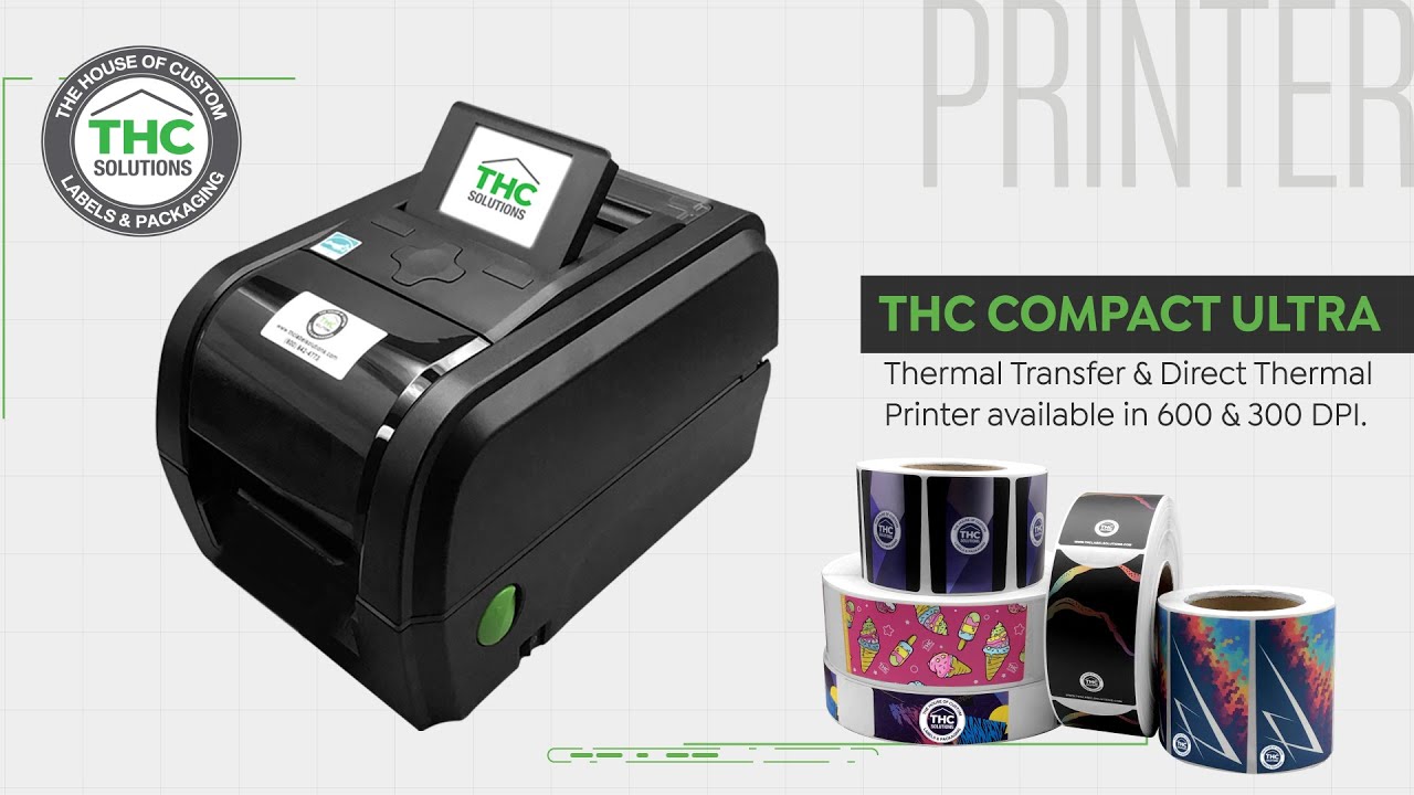 THC Compact Ultra, thermal printer to print your COA Labels, barcodes and more