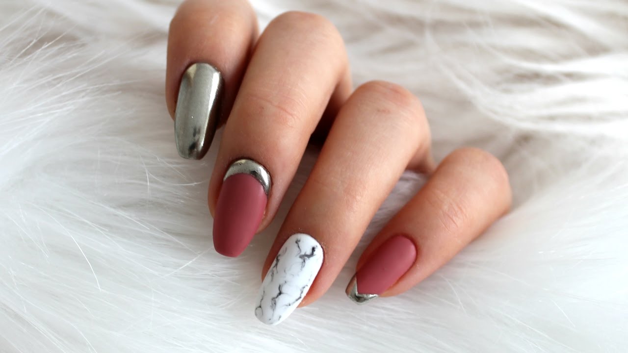 MARBLE NAILS + MIRROR EFFECT 💅⭐ | marmurowe paznokcie + efekt lustra 💅⭐