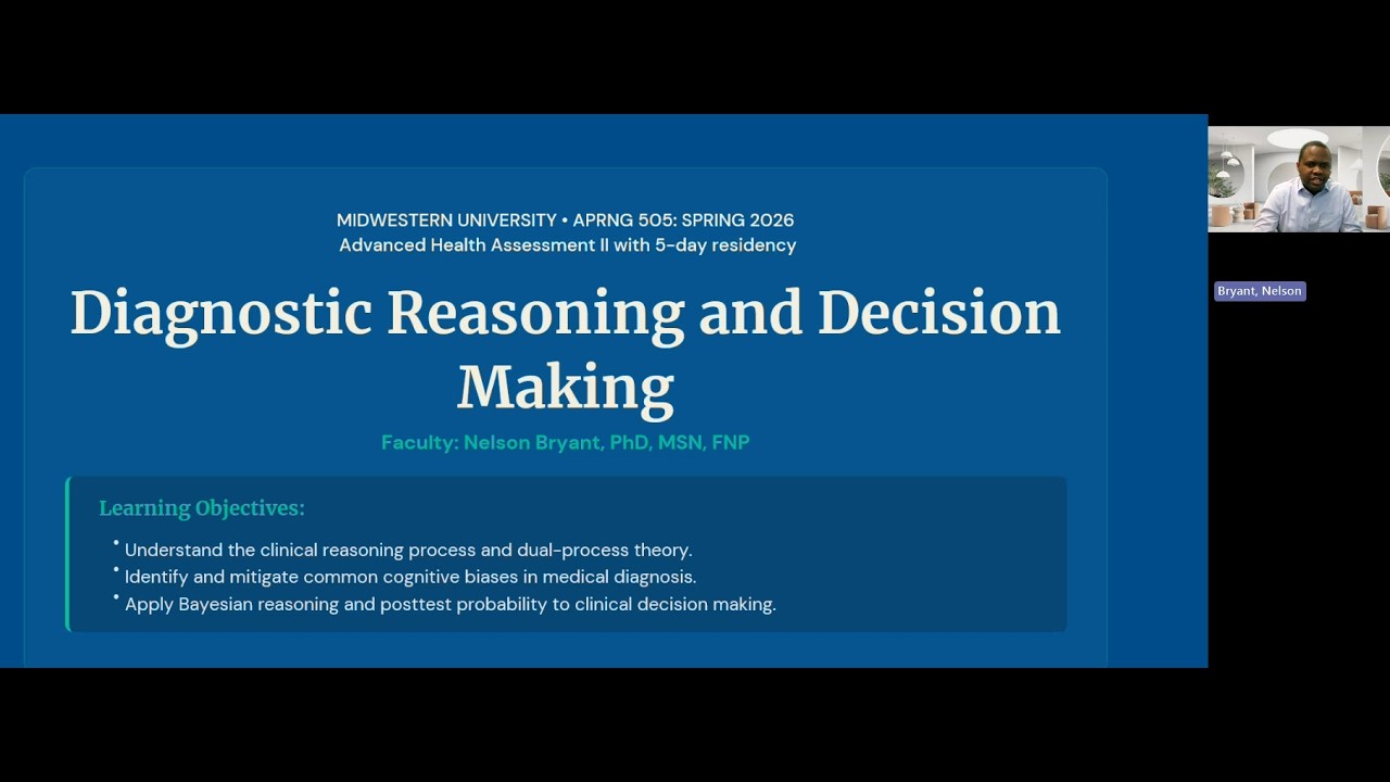 Week 1 Presentation  - Diagnostic Reasoning (APRNG 505)