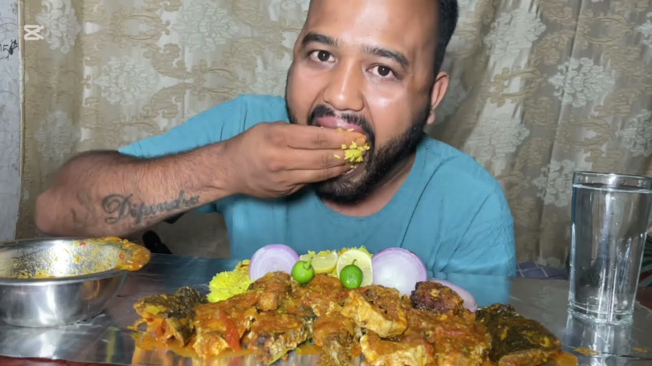 Fish curry with ￼sweet rice #mukbang🍚 😋