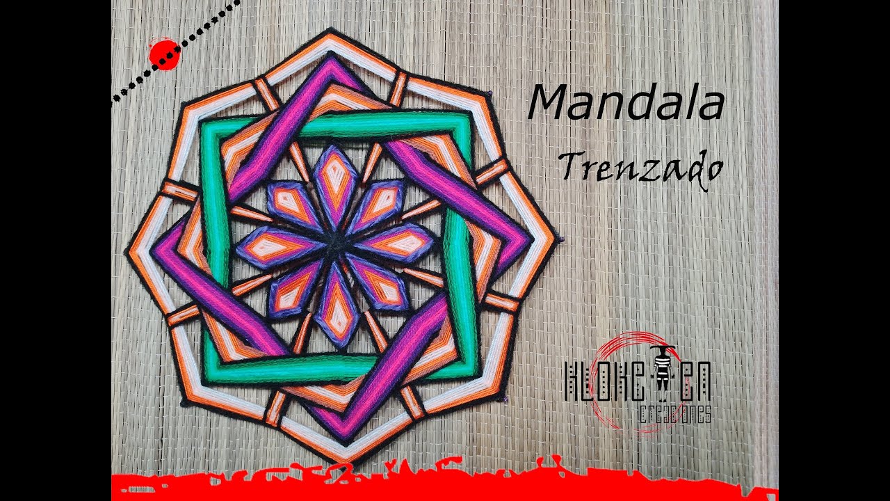 Плетеная ткань МАНДАЛА - ручная работа.