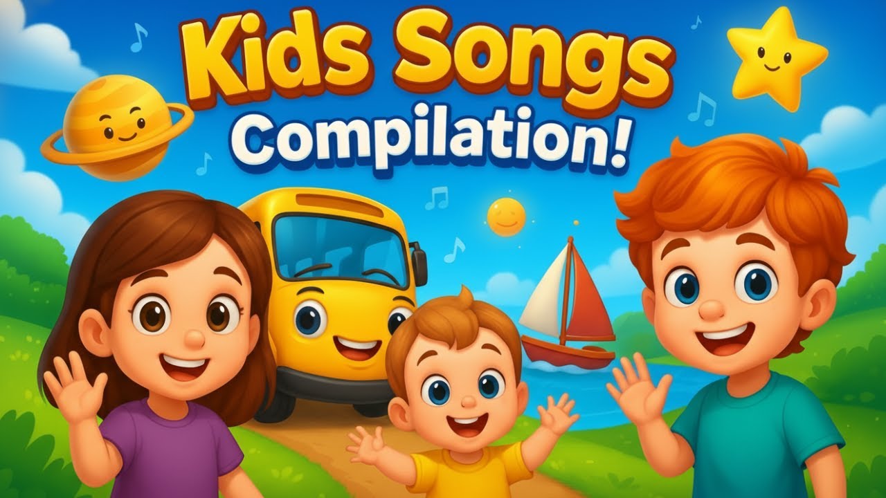 Kids Songs Compilation 🎶 | If You’re Happy, Wheels Bus, Row Row Boat, Planets & Twinkle Star