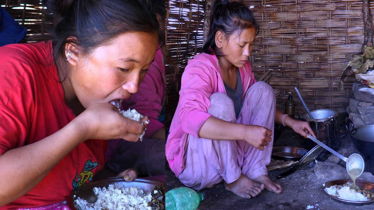 Village fry rice in himalaya Nepal || Shephards life in remote rural Nepal