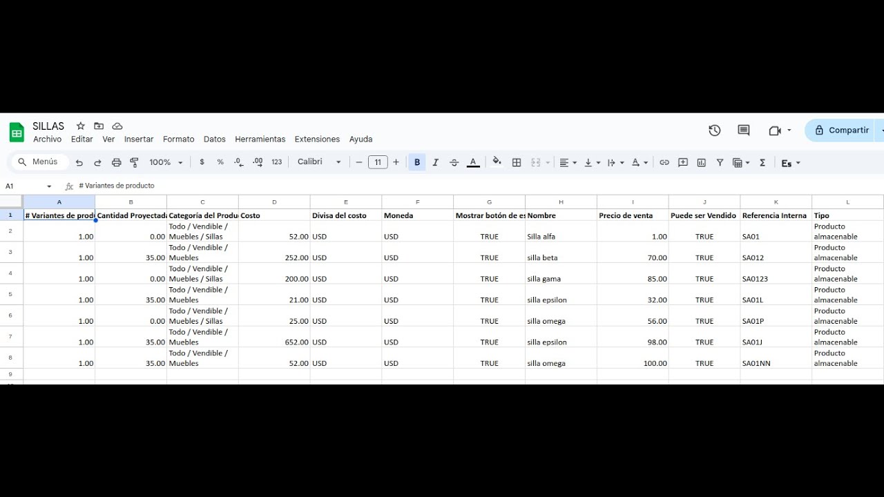 Como importar productos desde Excel a Odoo