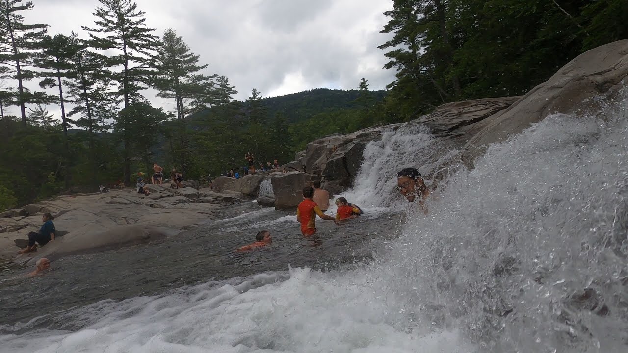 Best swimming holes in White mountains - Lower Falls on the Kancamagus Highway, New Hampshire