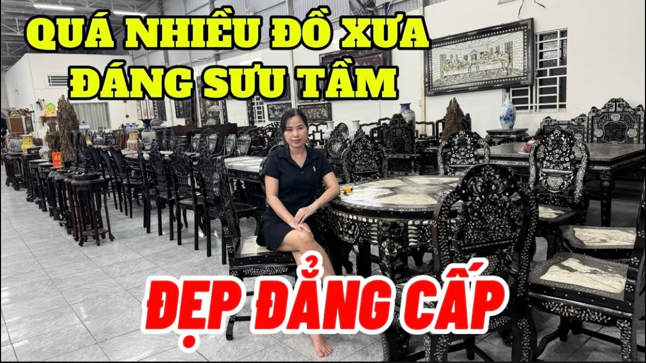 Hàng xưa quý: Bình phong – bàn ghế – tranh Cửu Huyền khảm ốc sắc nét – gỗ quý