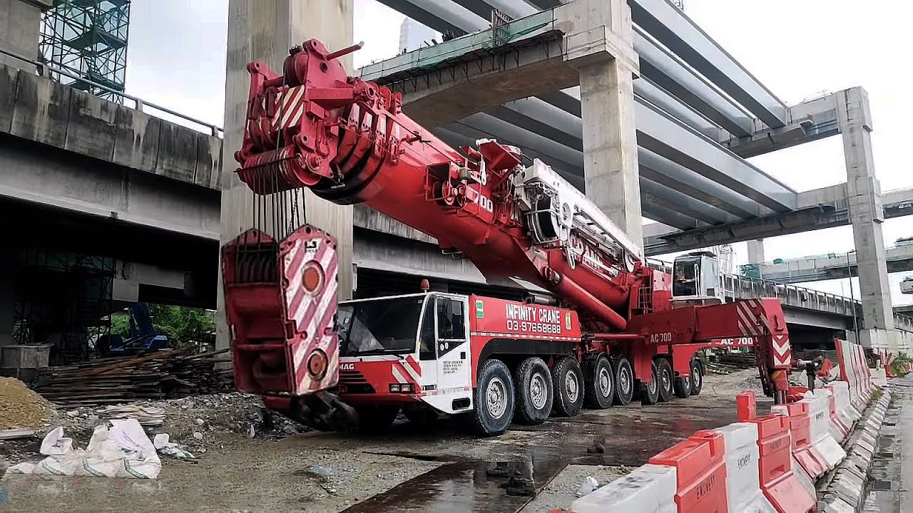 Demag AC700 Packing Up Superlift and Hook Block by Infinity Crane