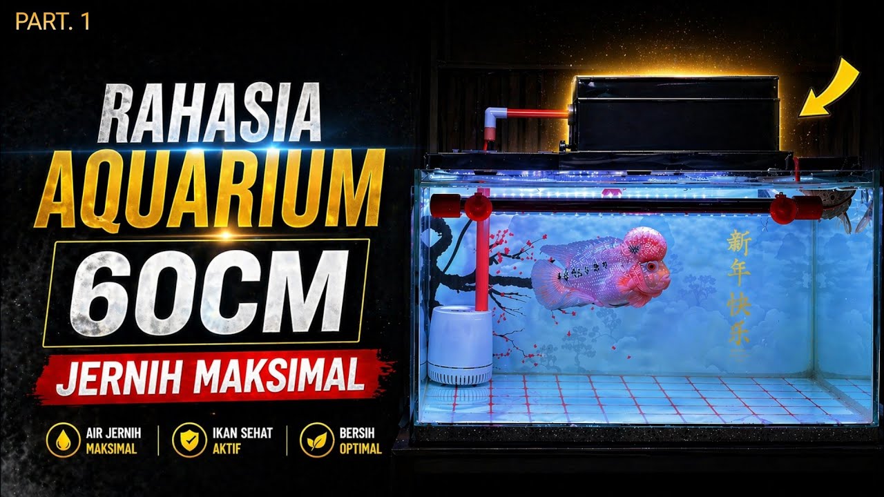 SETTING AQUARIUM 60 CM IKAN LOUHAN || PART. 1