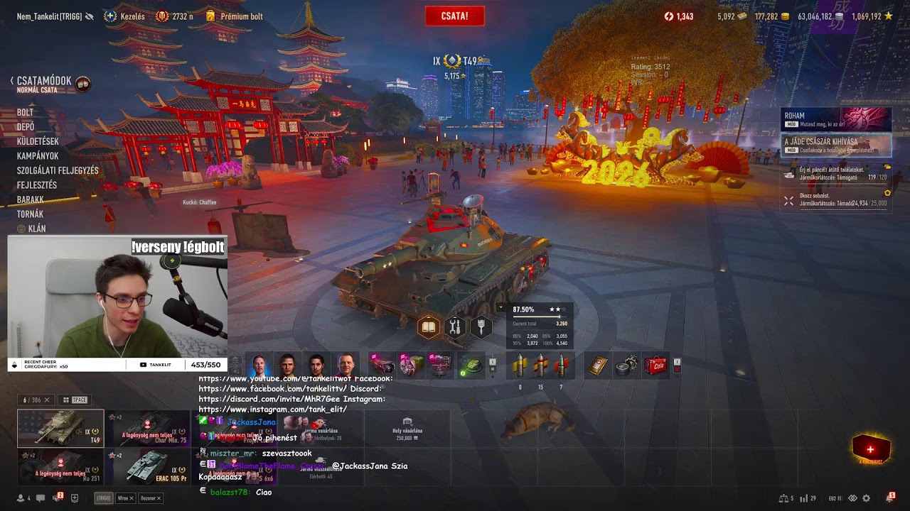 T49 Gunmark THICCCC ágyúval, mellette VKK Géming!