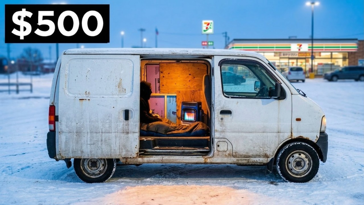 How Homeless Japanese People Turn A $500 Van Into A Winter Survival Home