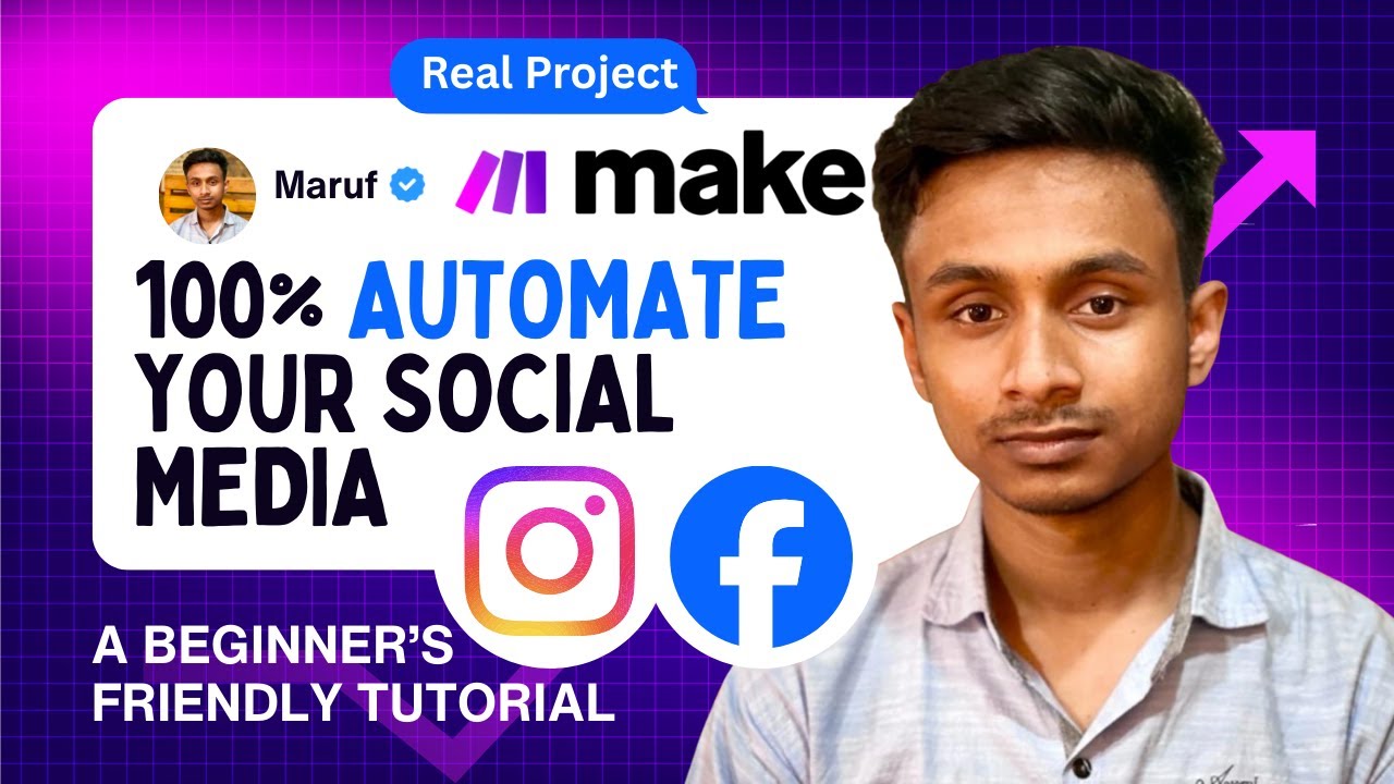 100% Automated Social Media AI Automation with Make.com (Real Project)