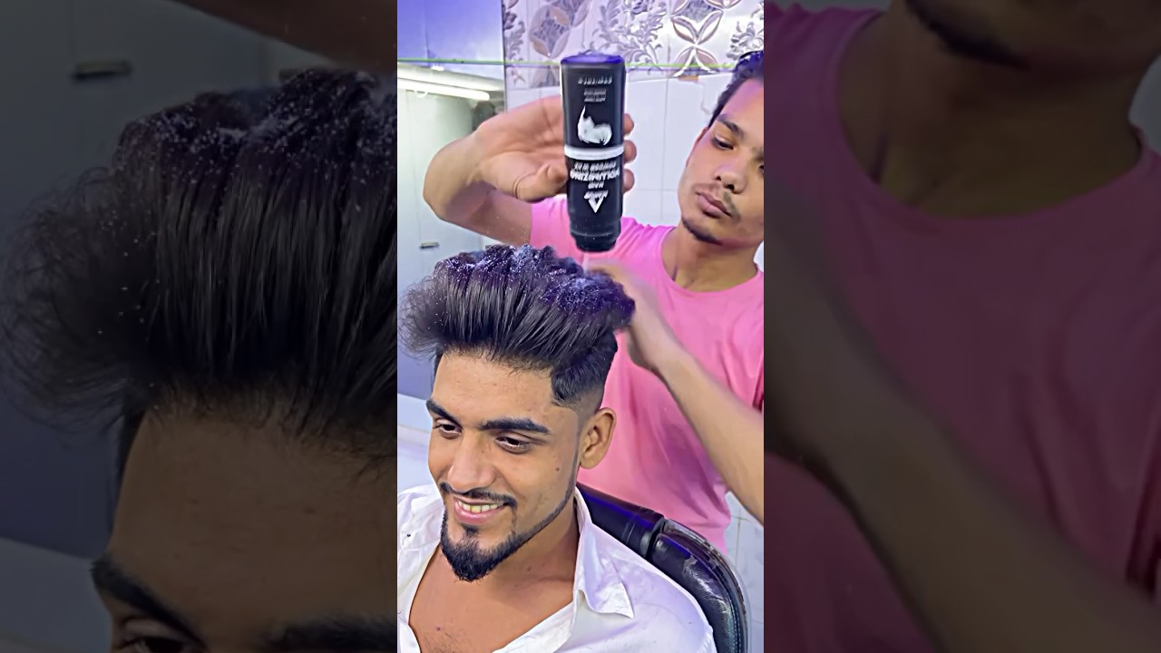 hair set kaise kare 😮 || manup hair volumizing powder #shorts #youtubeshorts #ansarihairstudio