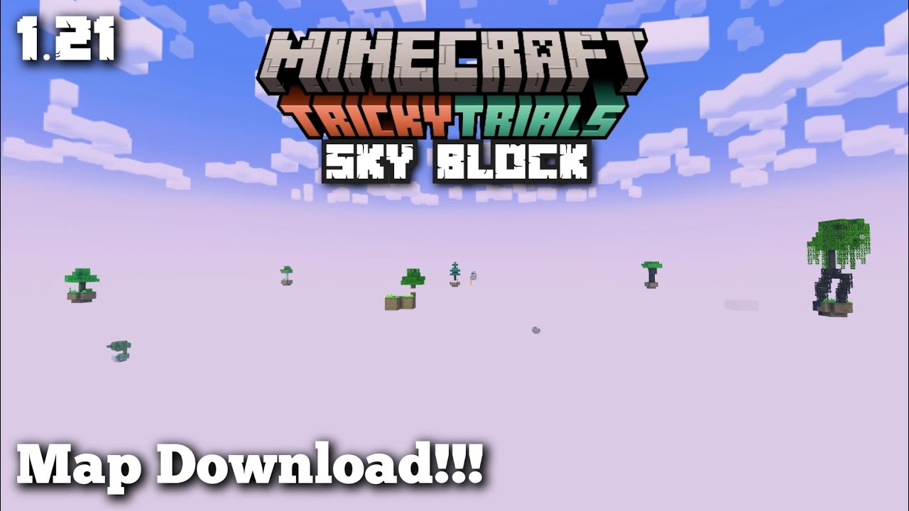 SkyBlock Map Download Minecraft PE 1.21 (Bedrock Edition) | Sky Block Tricky Trials Update!