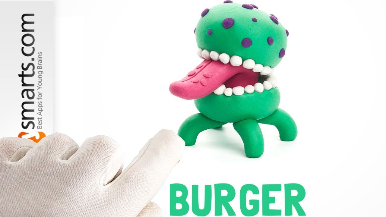Hey Clay Alien Burger! 🍔 Play Dough Craft Tutorial for Kids!
