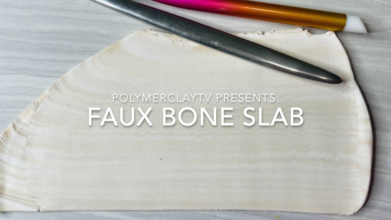 How to create faux bone with polymer clay slab veneer technique with a twist