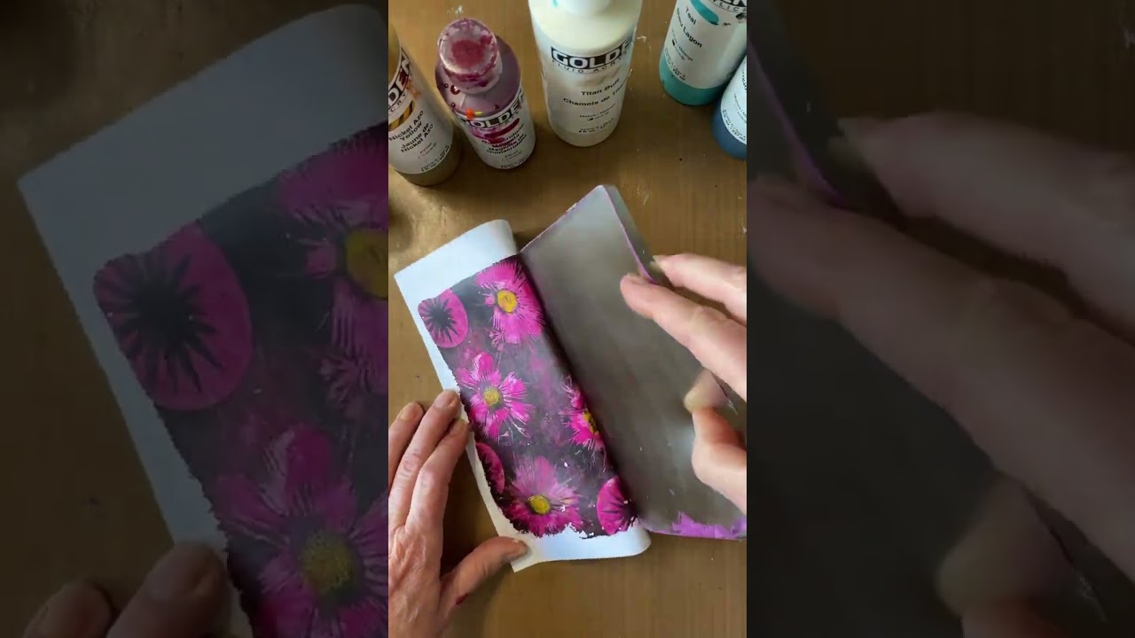 Gelli Plate Printing with Flowers and Tyvek Stencil  #art #gelliprinting #gelliplateprinting
