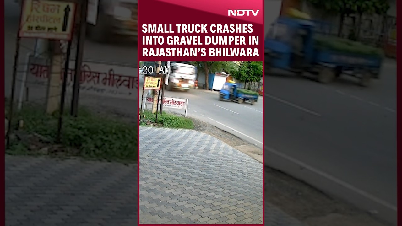 Small Truck Crashes Into Gravel Dumper In Rajasthan's Bhilwara, Dumper Flees Scene