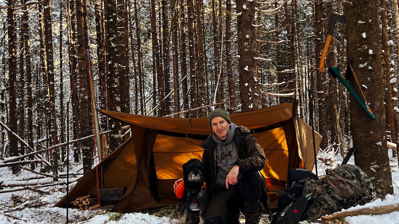 A Man & His Dog - Camping in a Cold Temperatures