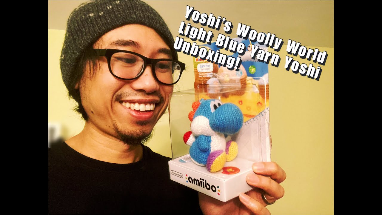 Yoshi's Woolly World Light Blue Yarn Yoshi Amiibo Unboxing!!!
